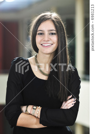 student girl portrait at university campus 6981213