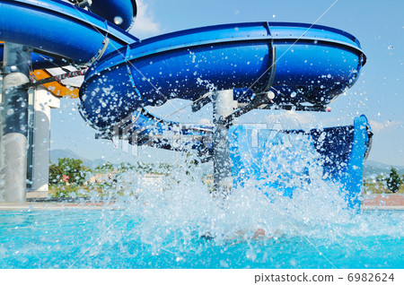 water slide fun on outdoor pool 6982624