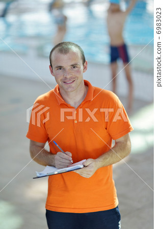 happy children group at swimming pool happy children group at swimming pool 6983023