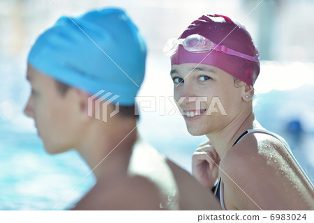 happy child on swimming pool happy child on swimming pool 6983024
