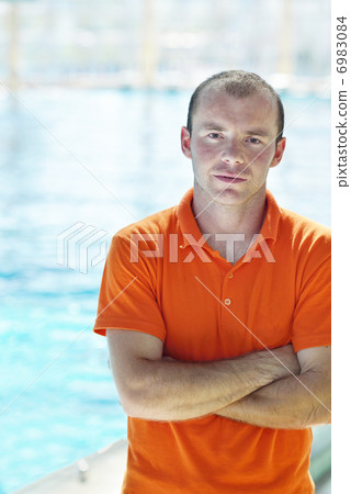 happy children group at swimming pool 6983084
