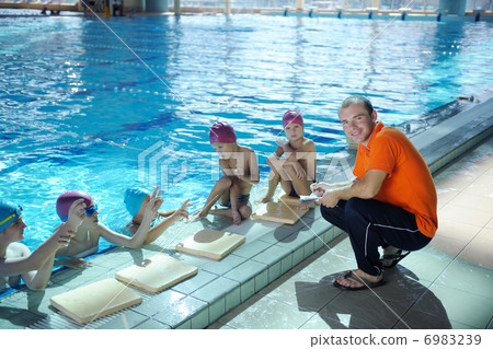happy childrens at swimming pool happy childrens at swimming pool 6983239