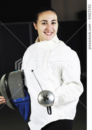 sword sport athlete portrait at training 6983592