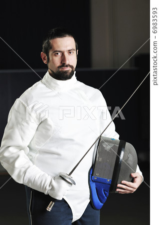 sword sport athlete portrait at training sword sport athlete portrait at training 6983593