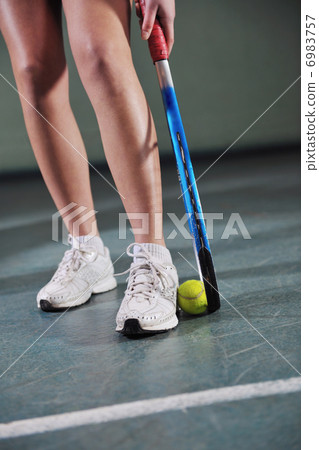 one young woman play tennis one young woman play tennis 6983757