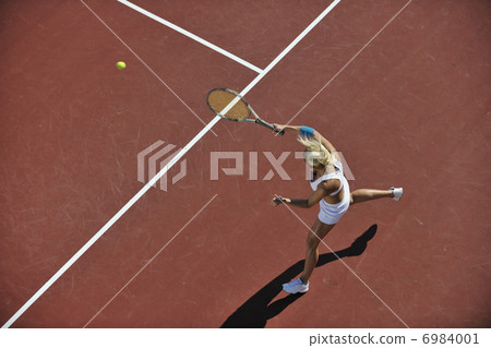 young woman play tennis outdoor young woman play tennis outdoor 6984001