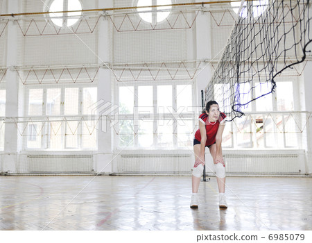 girls playing volleyball indoor game girls playing volleyball indoor game 6985079
