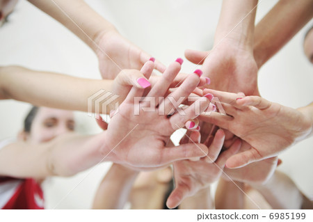 girls playing volleyball indoor game girls playing volleyball indoor game 6985199