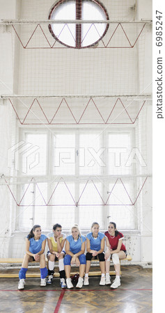 girls playing volleyball indoor game girls playing volleyball indoor game 6985247