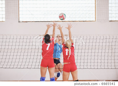 girls playing volleyball indoor game girls playing volleyball indoor game 6985541