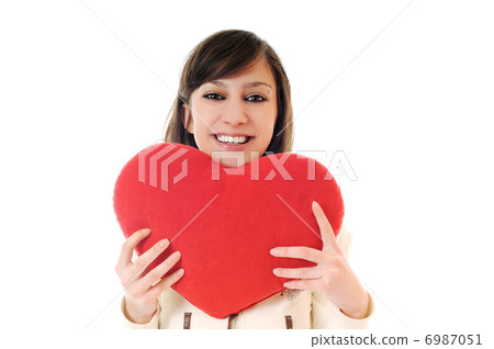 woman heart isolated woman heart isolated 6987051
