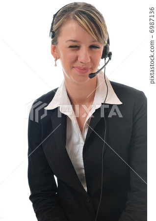 business woman with headset 6987136