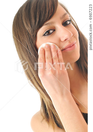 woman isolated face clean treatment woman isolated face clean treatment 6987223