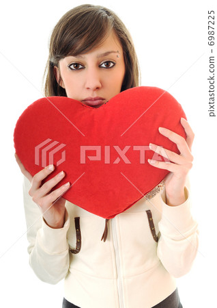 woman heart isolated woman heart isolated 6987225