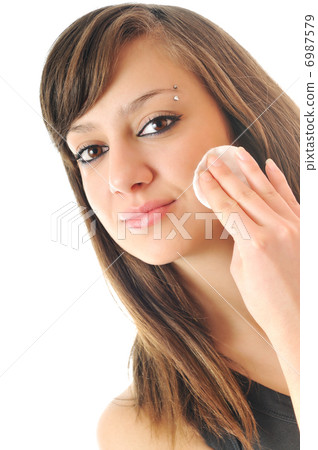 woman isolated face clean treatment woman isolated face clean treatment 6987579