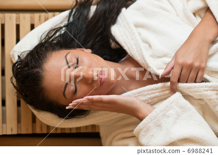 Young woman take a steam bath 6988241