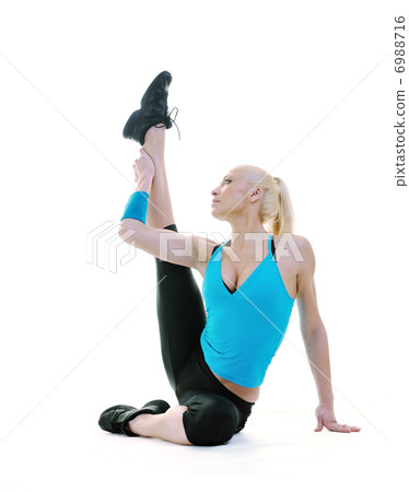 fitness and exercise with blonde woman fitness and exercise with blonde woman 6988716