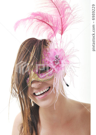 woman with mask isolated on white woman with mask isolated on white 6989229