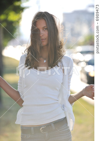 young woman havefun at street young woman havefun at street 6989473