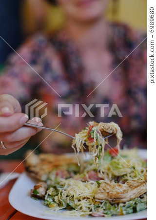 woman eat salad woman eat salad 6989680
