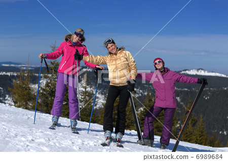 winter season fun with group of girls winter season fun with group of girls 6989684
