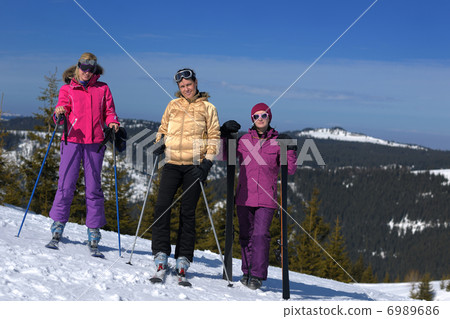 winter season fun with group of girls winter season fun with group of girls 6989686