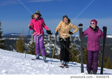 winter season fun with group of girls winter season fun with group of girls 6989876