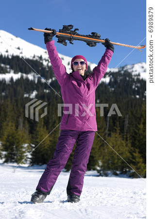 winter woman ski winter woman ski 6989879