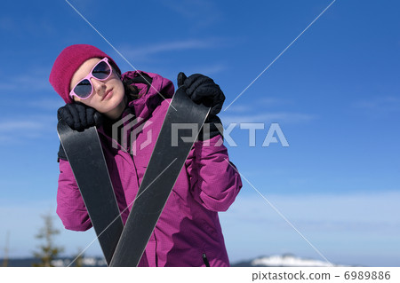 winter woman ski winter woman ski 6989886