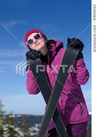 winter woman ski winter woman ski 6989892
