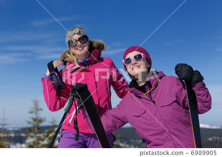 winter season fun with group of girls winter season fun with group of girls 6989905