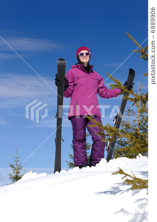 winter woman ski winter woman ski 6989906