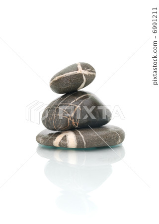 .zen stones with reflection isolated 6991211