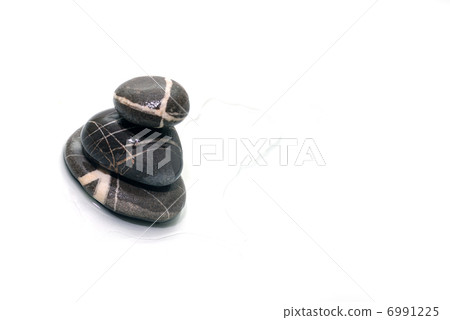 .zen stones with reflection isolated 6991225