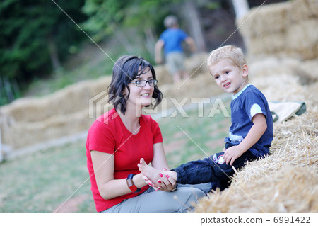 woman and child have fun outdoor woman and child have fun outdoor 6991422