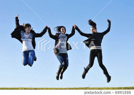 group of teens have fun outdoor 6991898