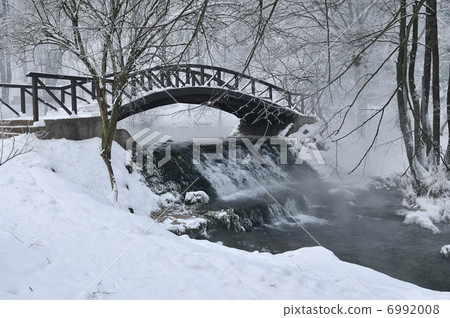 small wooden bridge at winter small wooden bridge at winter 6992008