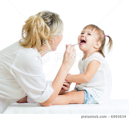 doctor examining baby isolated on white background doctor examining baby isolated on white background 6993634
