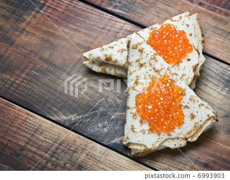 pancakes with red caviar 6993903