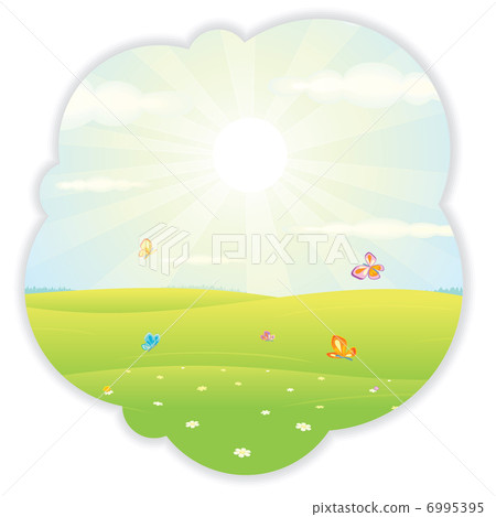 Sunny Summer Illustration Vector Sunny Summer Illustration Vector 6995395