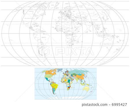 Contour World Map 6995427