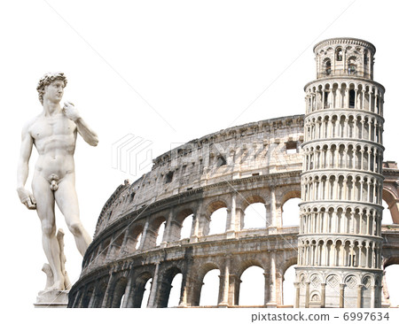Leaning Tower of Pisa, Colosseum and Michelangelo's David Leaning Tower of Pisa, Colosseum and Michelangelo's David 6997634