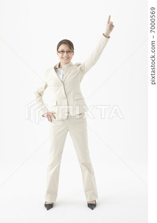 A woman raising her arm 7000569