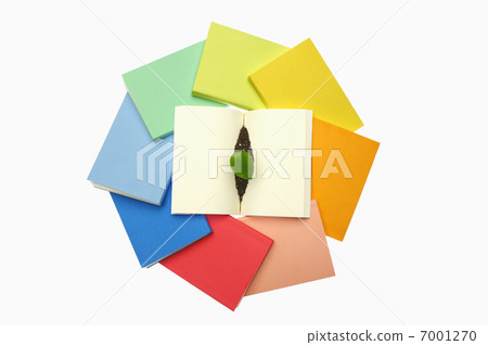Colorful note and leaf Colorful note and leaf 7001270