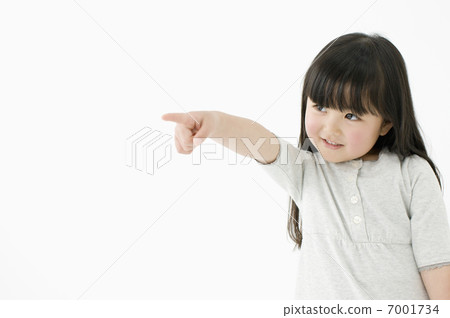 Japanese girl pointing to a finger 7001734