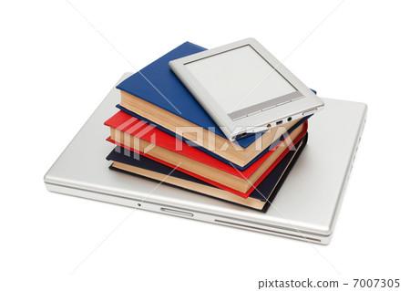 reader, laptop  and books 7007305