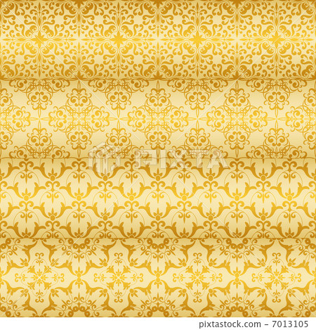 Vector Seamless Golden  Floral Patterns 7013105