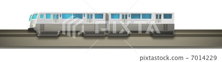 Silver monorail white back illustration landscape 7014229