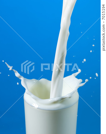 pouring milk in a glass isolated 7015194