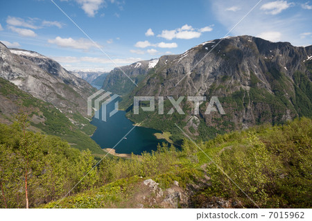 Naeroyfjord - famous UNESCO World Heritage Site in Norway. Naeroyfjord - famous UNESCO World Heritage Site in Norway. 7015962